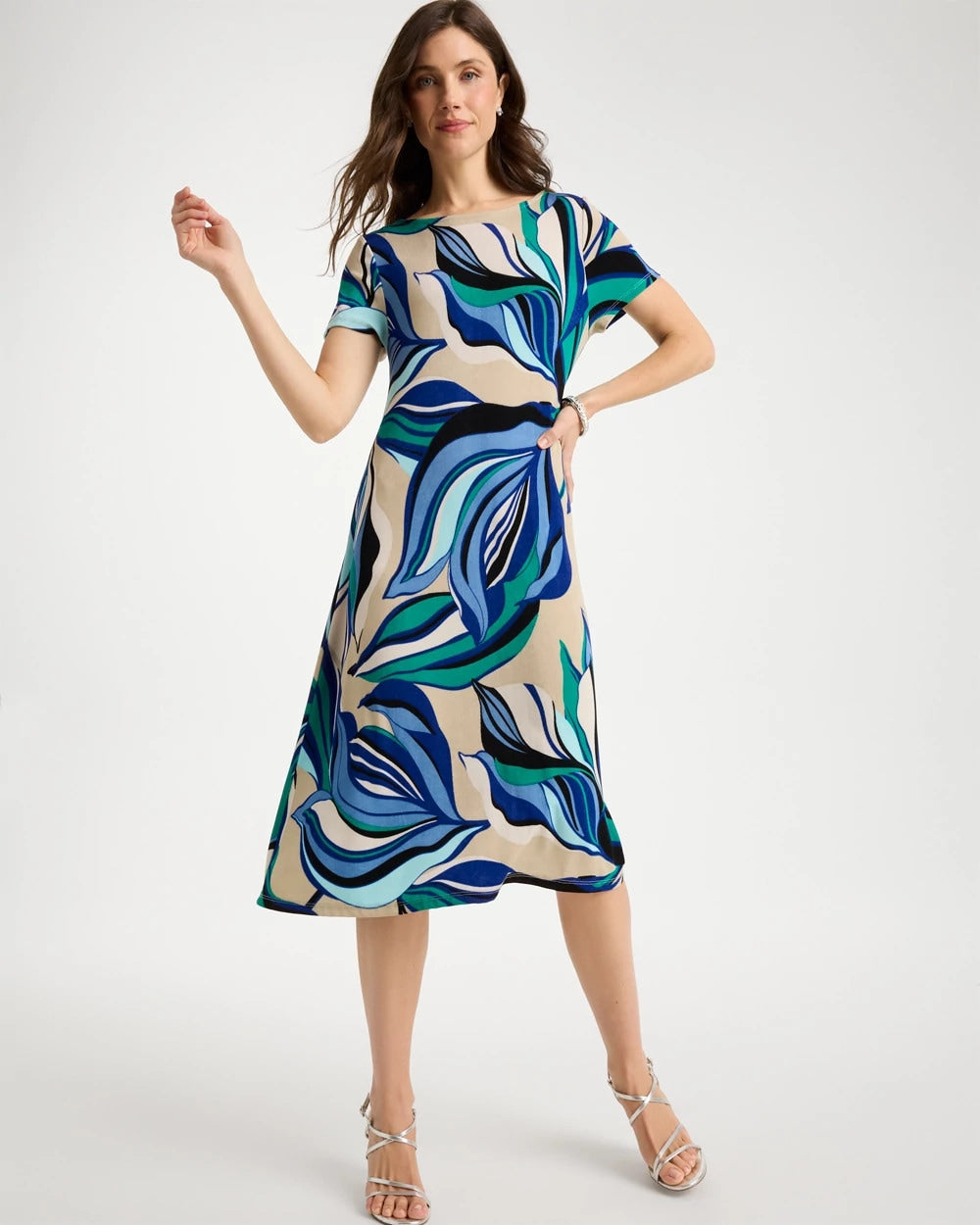 Chico's Travelers™ Marble Flora Swing Dress