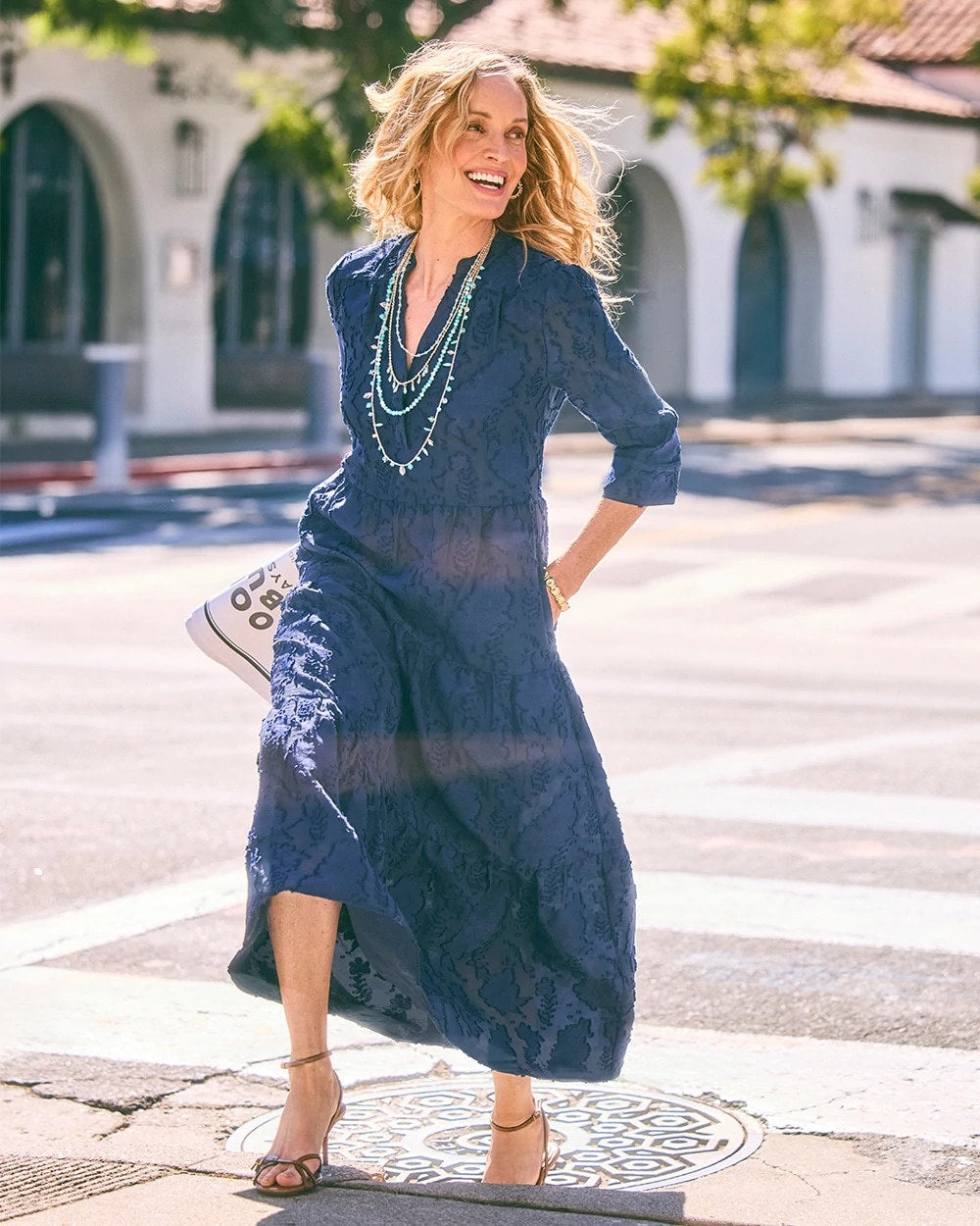 Chico's Tiered Lace Dress