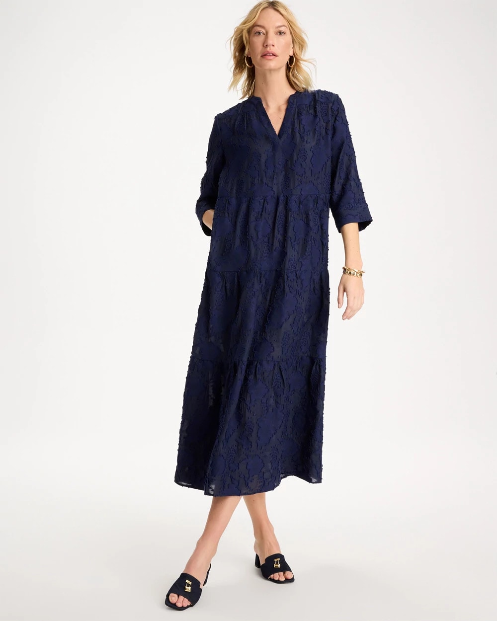 Chico's Tiered Lace Dress