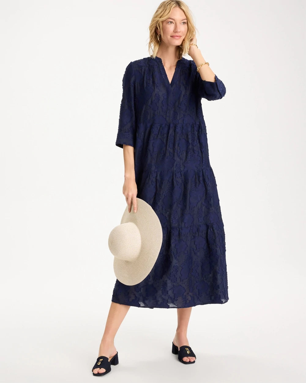 Chico's Tiered Lace Dress