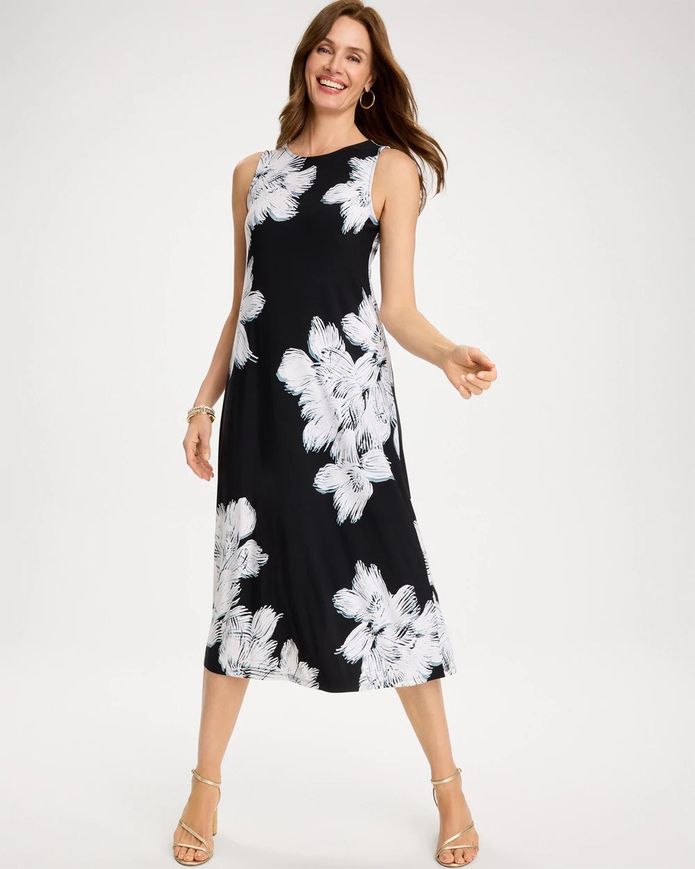 Chico's Travelers™ Knit Abstract Floral Swing Dress