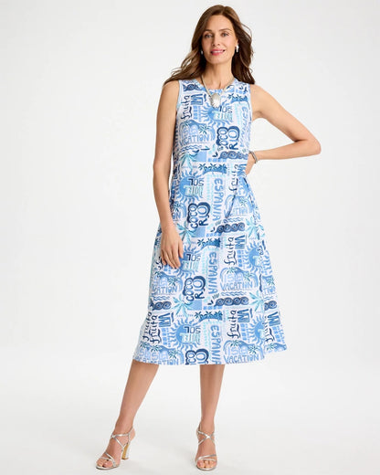 Chico's Soft-Stretch Sleeveless Tropical Dress