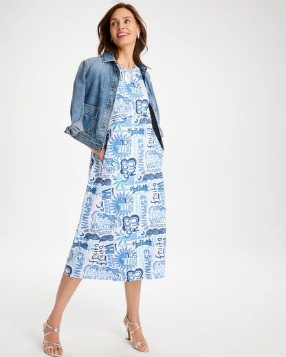 Chico's Soft-Stretch Sleeveless Tropical Dress