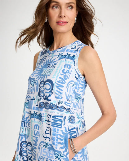 Chico's Soft-Stretch Sleeveless Tropical Dress