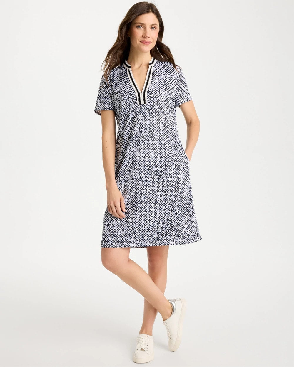 Chico's Zenergy® UPF Crochet Contrast Trim Dress