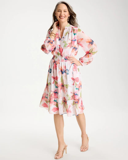 Chico's Georgette Trapunto Pullover Dress