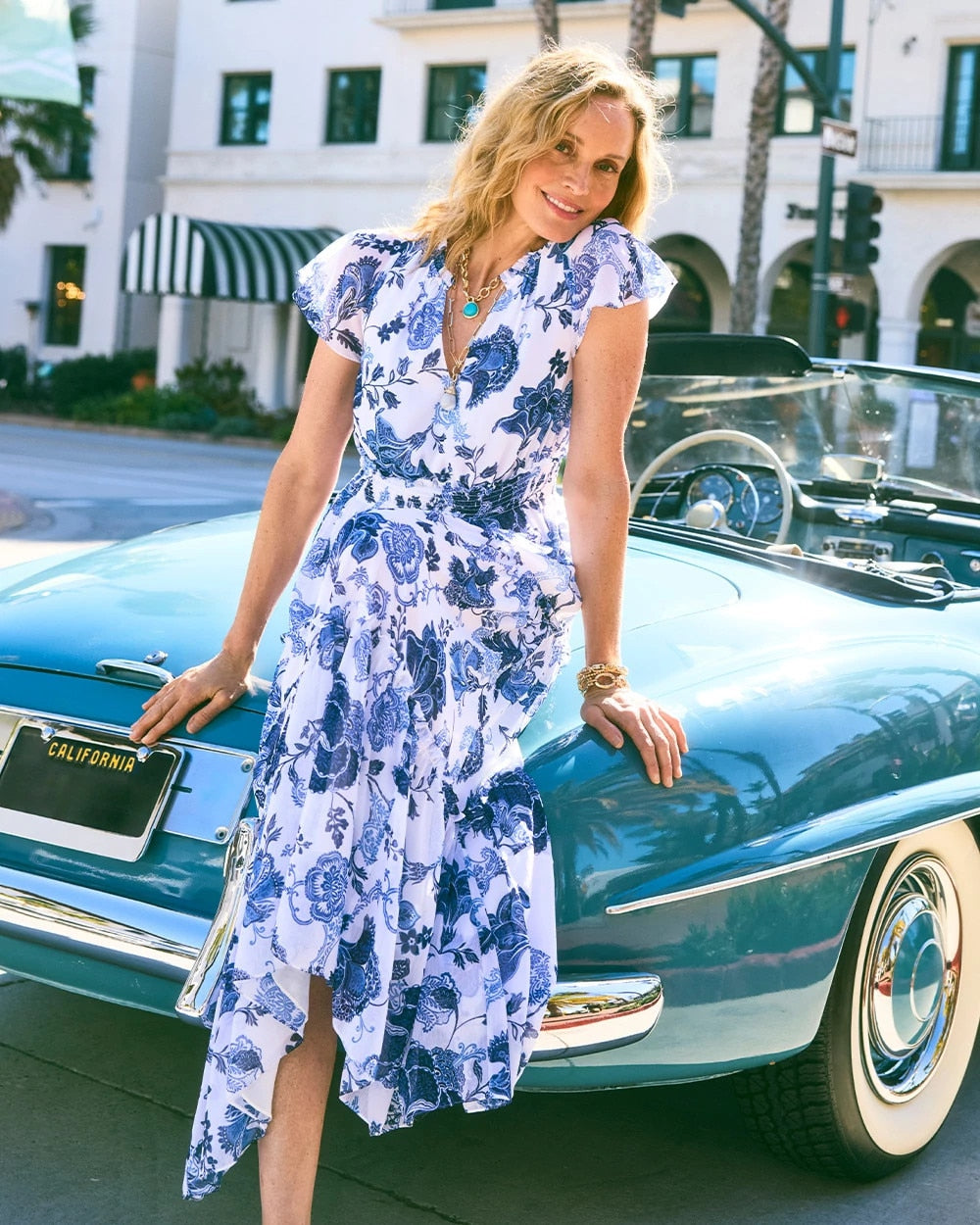 Chico's Floral Smocked Waist Dress