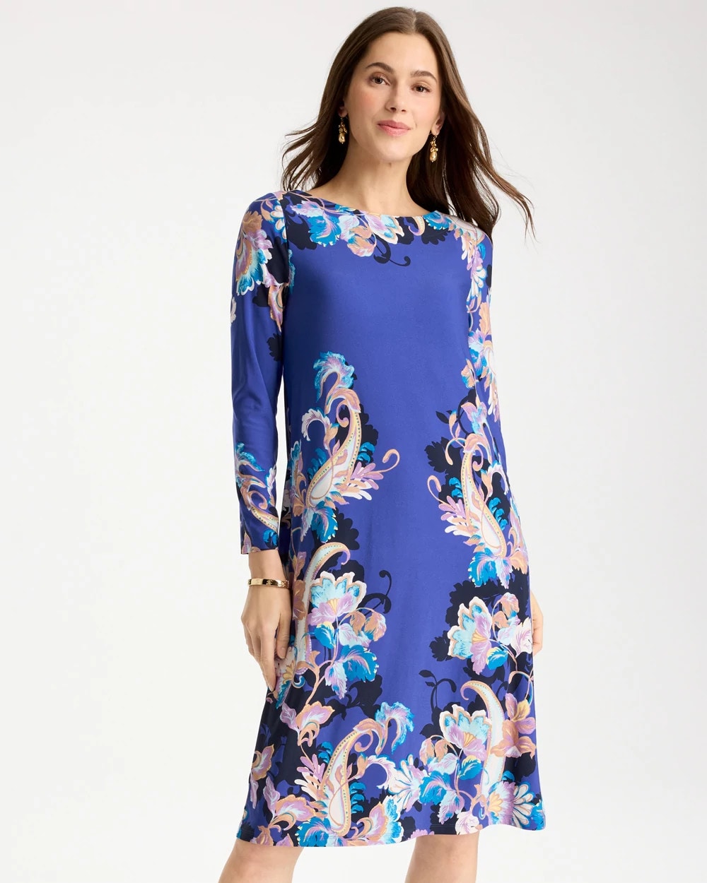 Chico's Jersey Knit Baroque Shift Dress