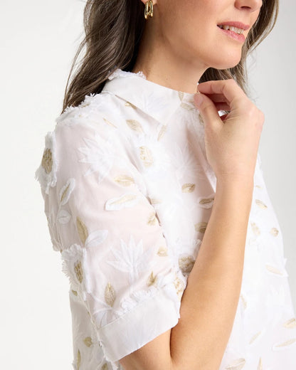 Chico's 3D Floral Embroidered Dress