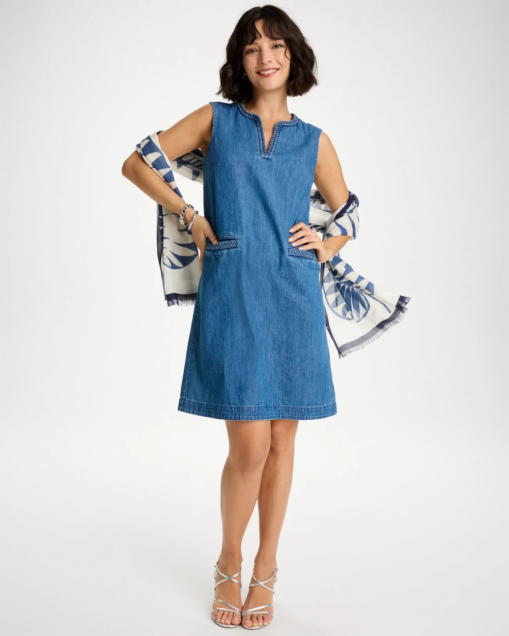 Chico's Denim Braided Dress