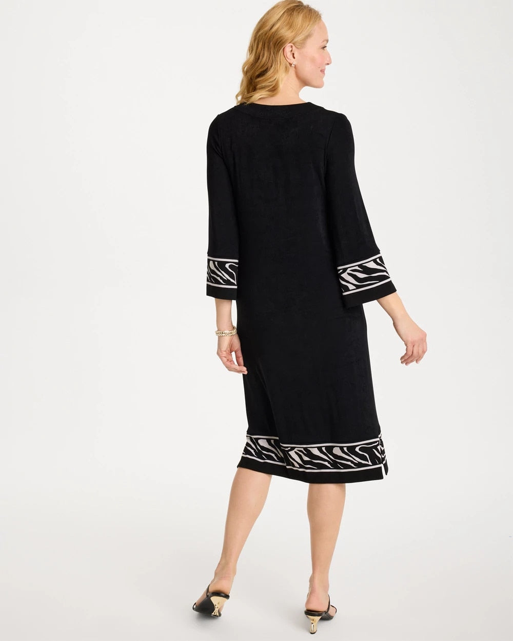 Chico's Travelers™ Zebra Trim Kurta Dress
