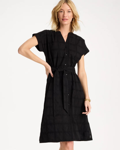 Chico's Embroidered Cotton Shirtdress