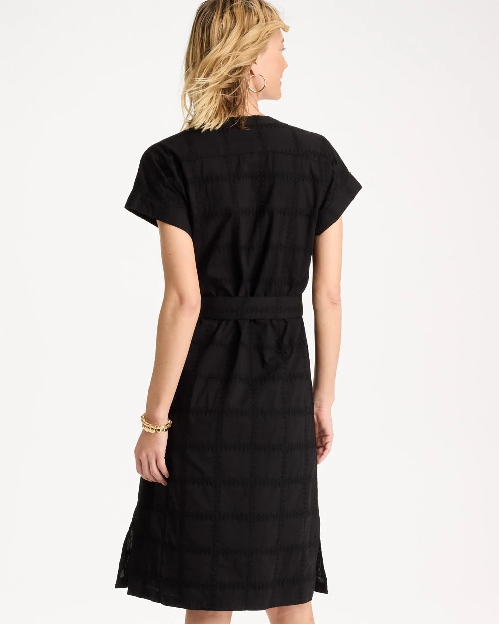 Chico's Embroidered Cotton Shirtdress