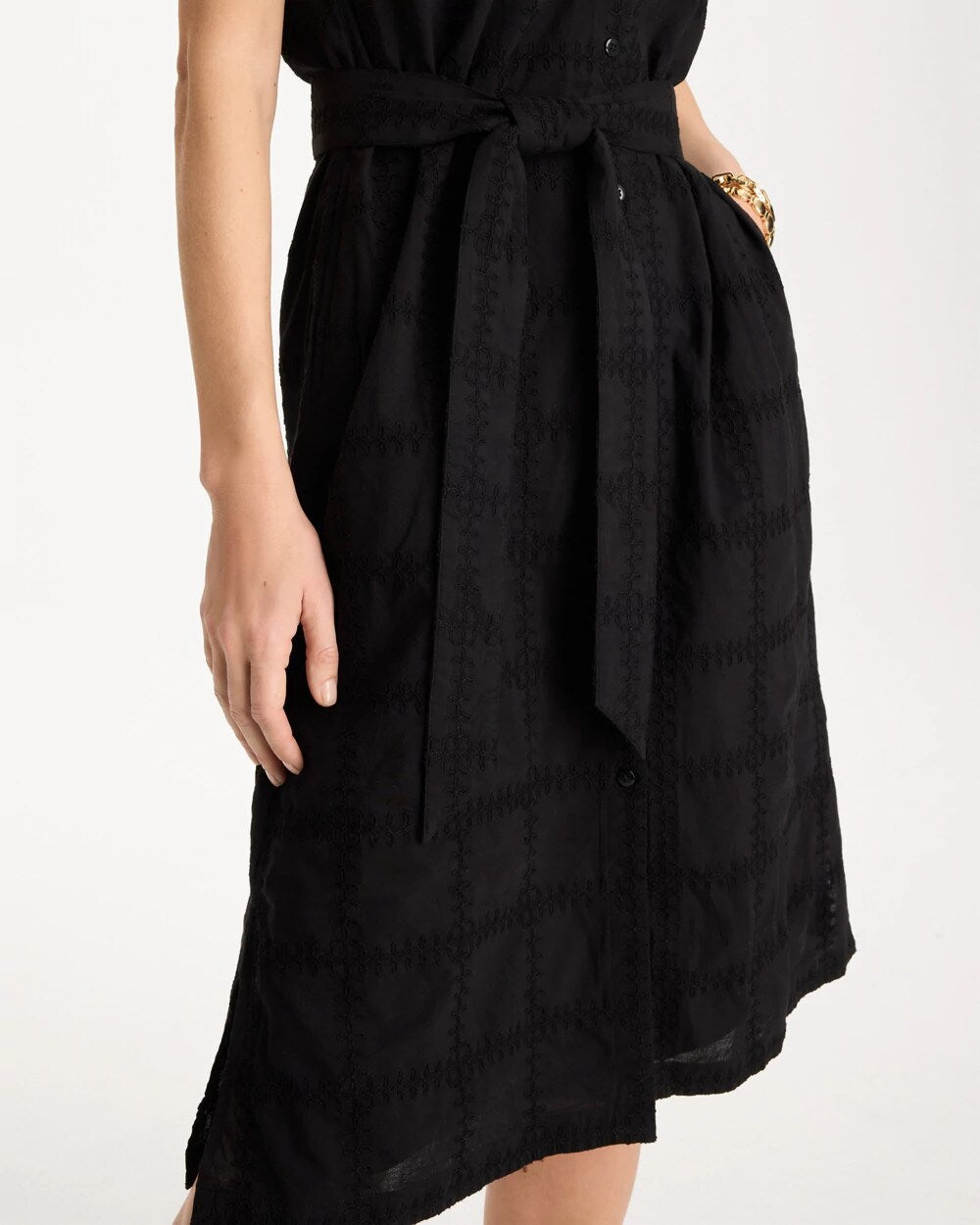 Chico's Embroidered Cotton Shirtdress