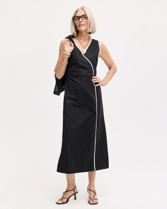Chico's Sleeveless Surplice Linen Dress