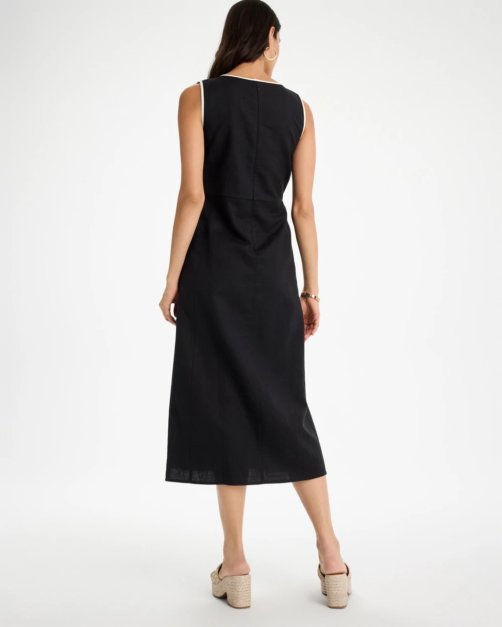 Chico's Sleeveless Surplice Linen Dress