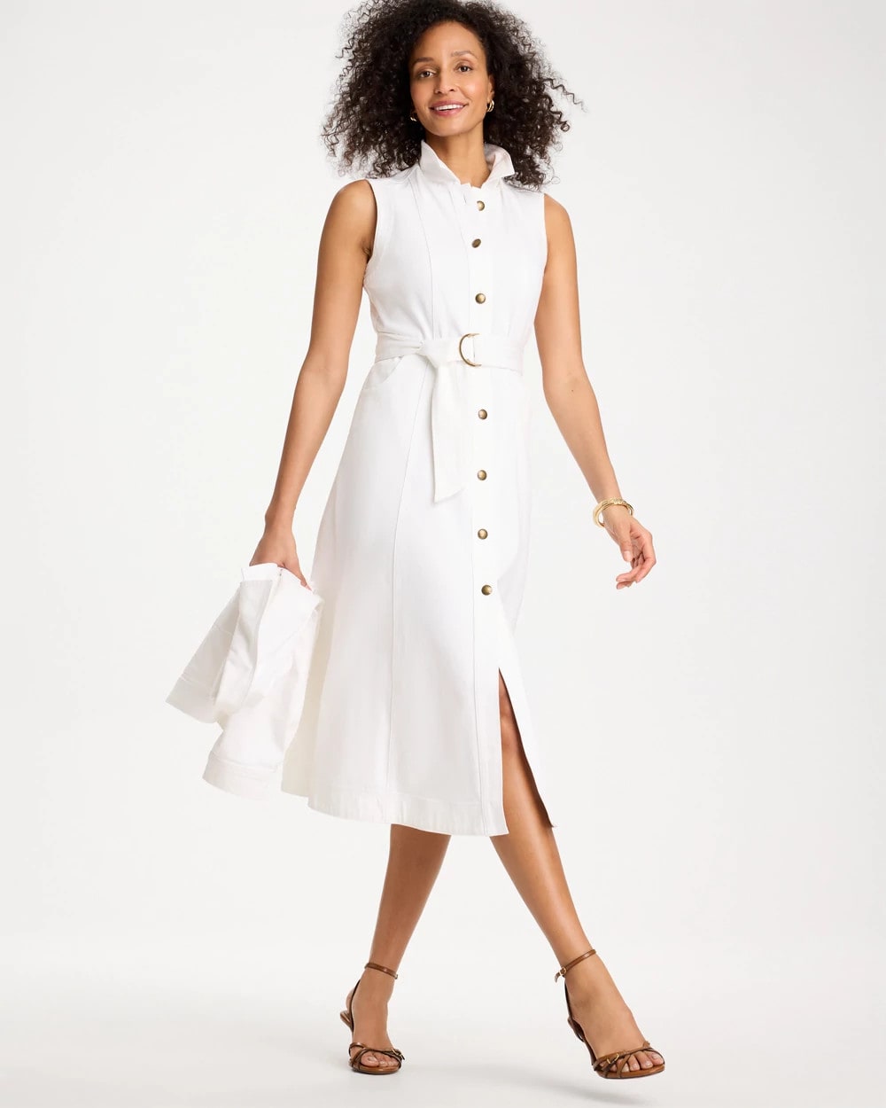 Chico's Denim Sleeveless Shirtdress