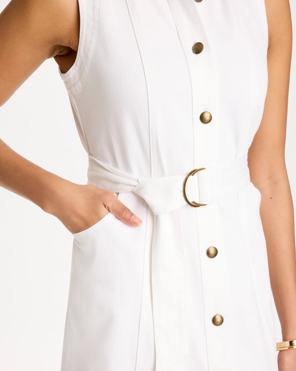 Chico's Denim Sleeveless Shirtdress