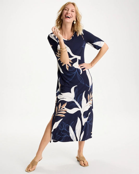 Chico's Printed Jersey Knit Column Dress