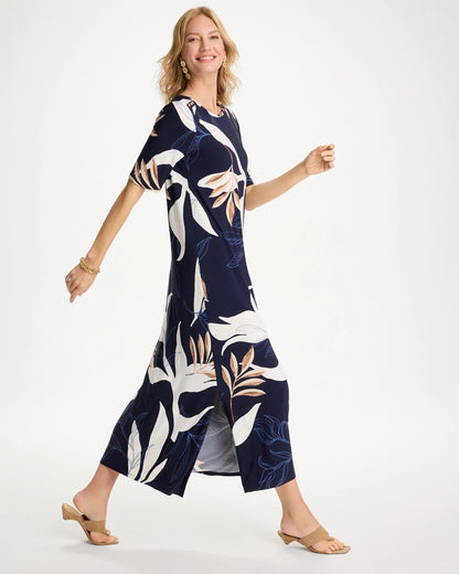 Chico's Printed Jersey Knit Column Dress