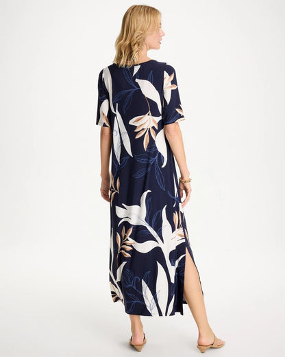 Chico's Printed Jersey Knit Column Dress