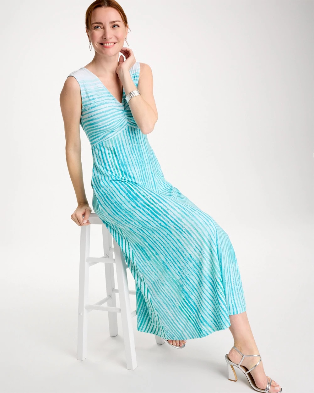 Chico's Ombre Coastal Striped Knit Dress