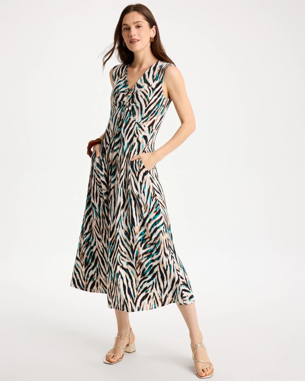 Chico's Animal Print Jersey Knit Dress