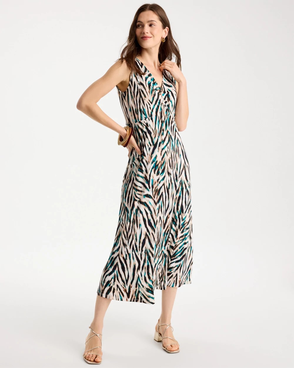Chico's Animal Print Jersey Knit Dress