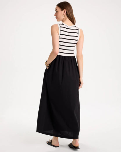 Chico's Poplin Cotton Rib Mix Dress