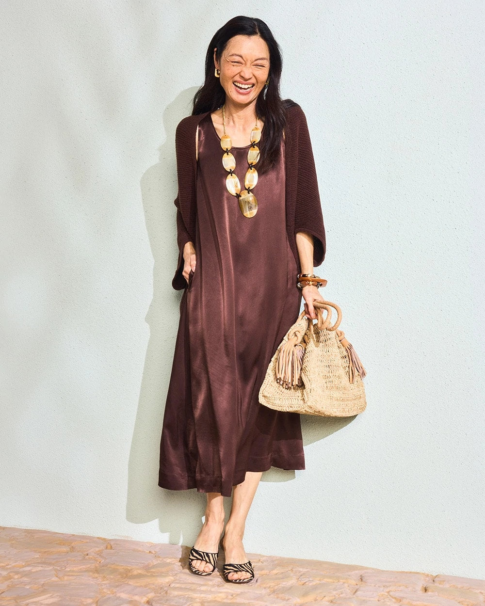 Chico's Faux Satin Sleeveless Dress