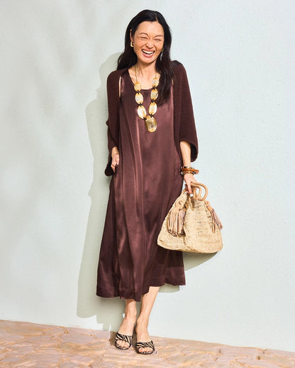 Chico's Faux Satin Sleeveless Dress
