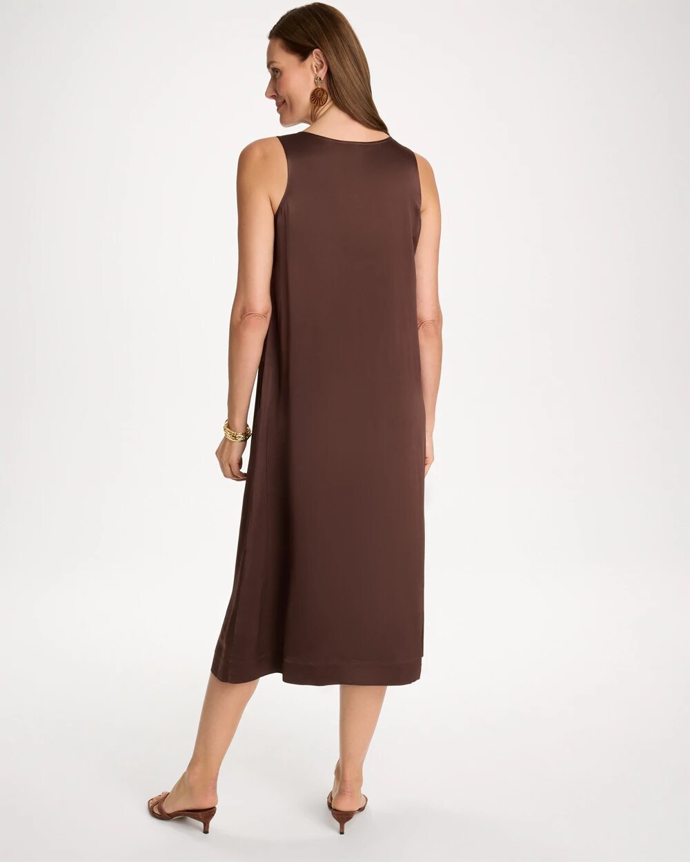 Chico's Faux Satin Sleeveless Dress