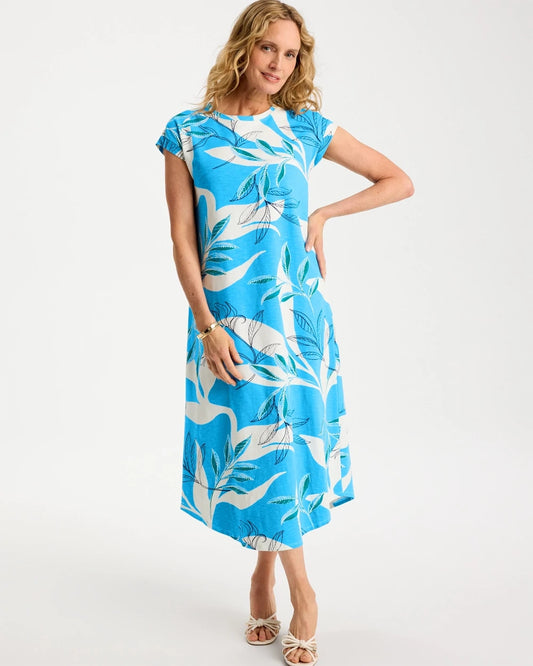 Chico's Printed Soft-Stretch Cotton Slub Dress