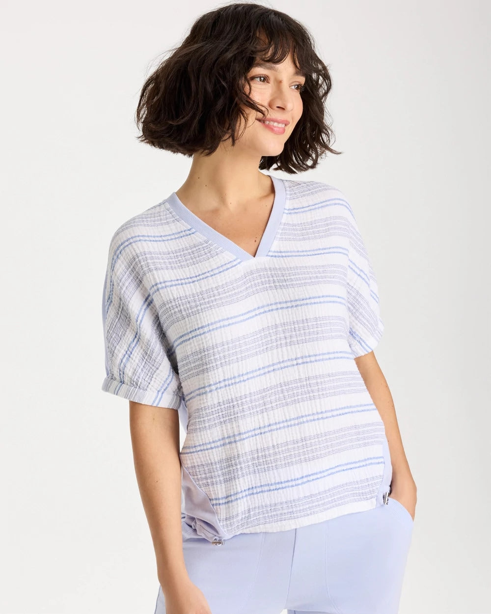 Chico's Zenergy® Striped Gauze Lounge Shirt