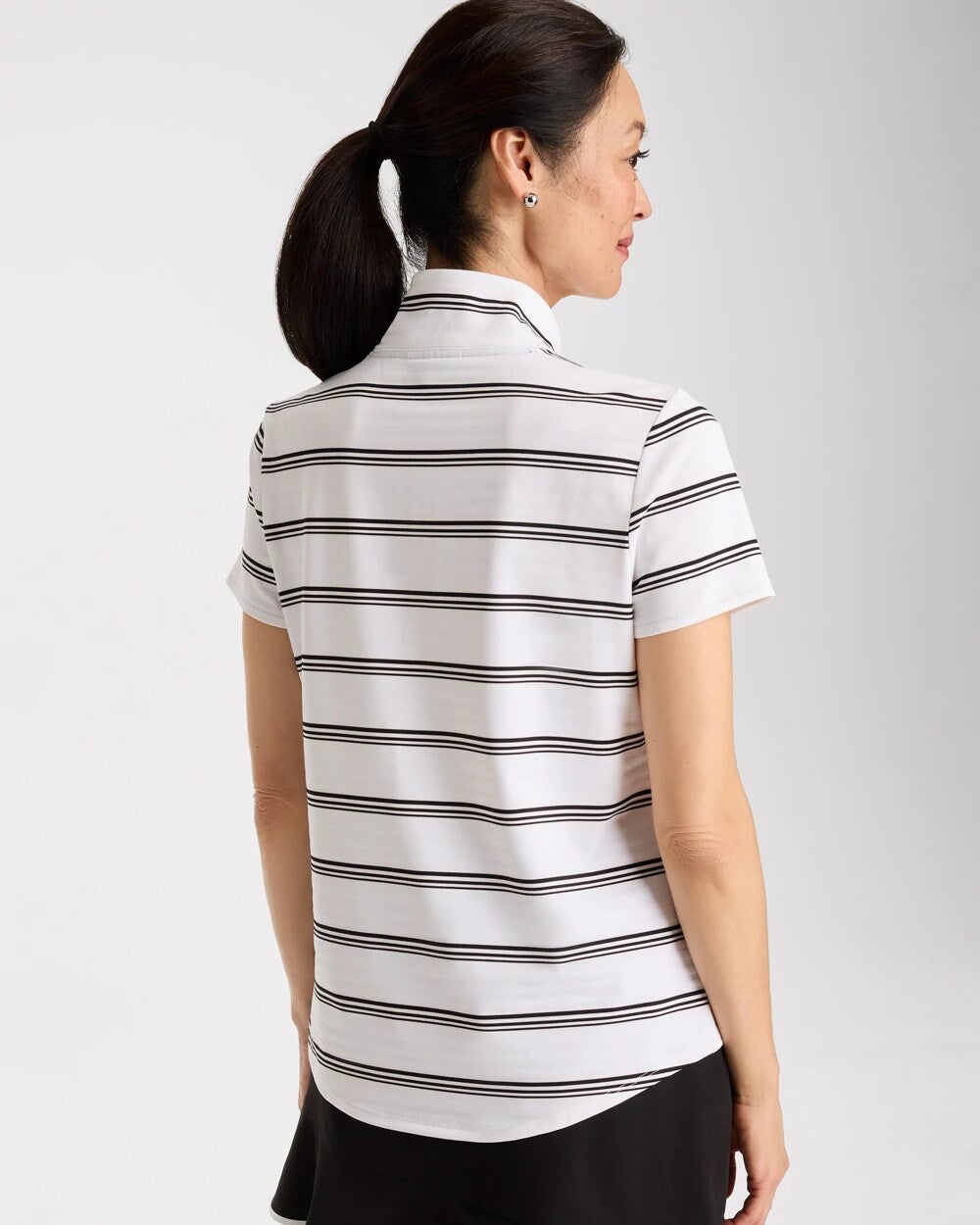 Chico's Zenergy® UPF Striped Half-Zip Polo
