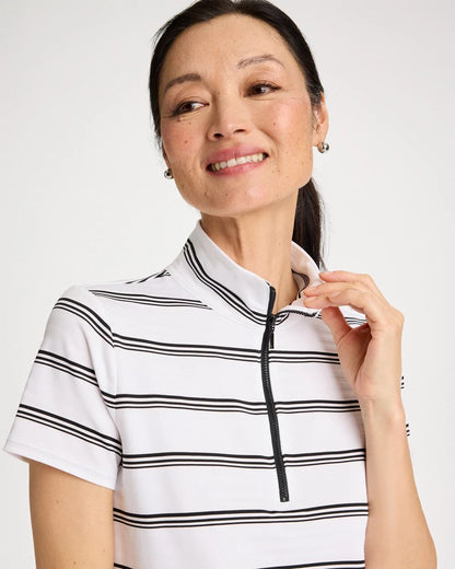 Chico's Zenergy® UPF Striped Half-Zip Polo