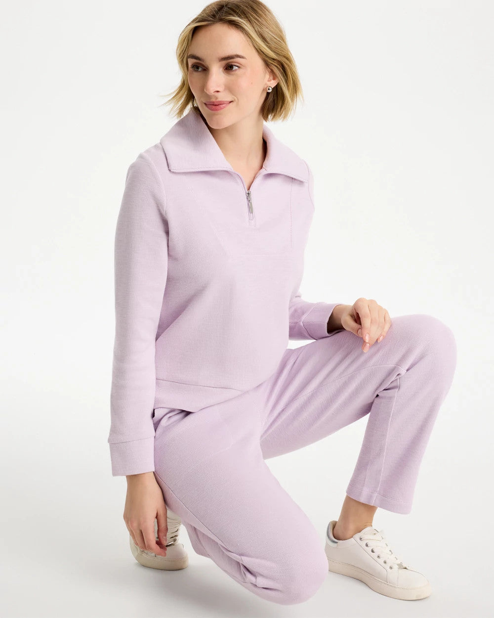 Chico's Zenergy® Beach Slub Half-Zip Pullover Top