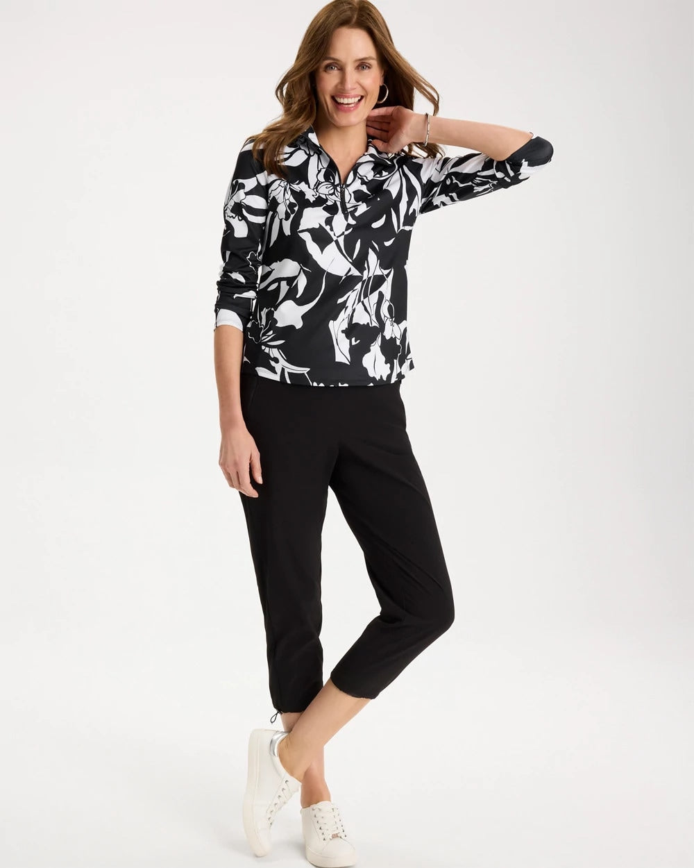 Chico's Zenergy® UPF Floral Nights Half Zip