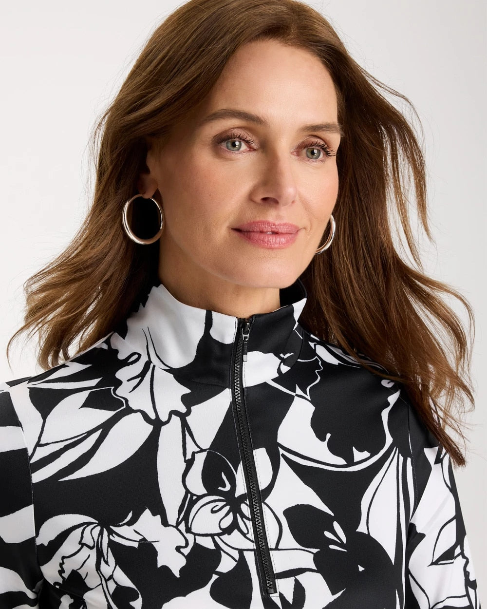 Chico's Zenergy® UPF Floral Nights Half Zip