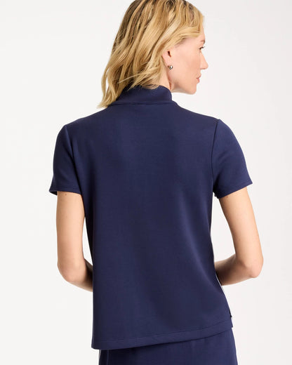 Chico's Zenergy® Soft Pique Piped Pullover