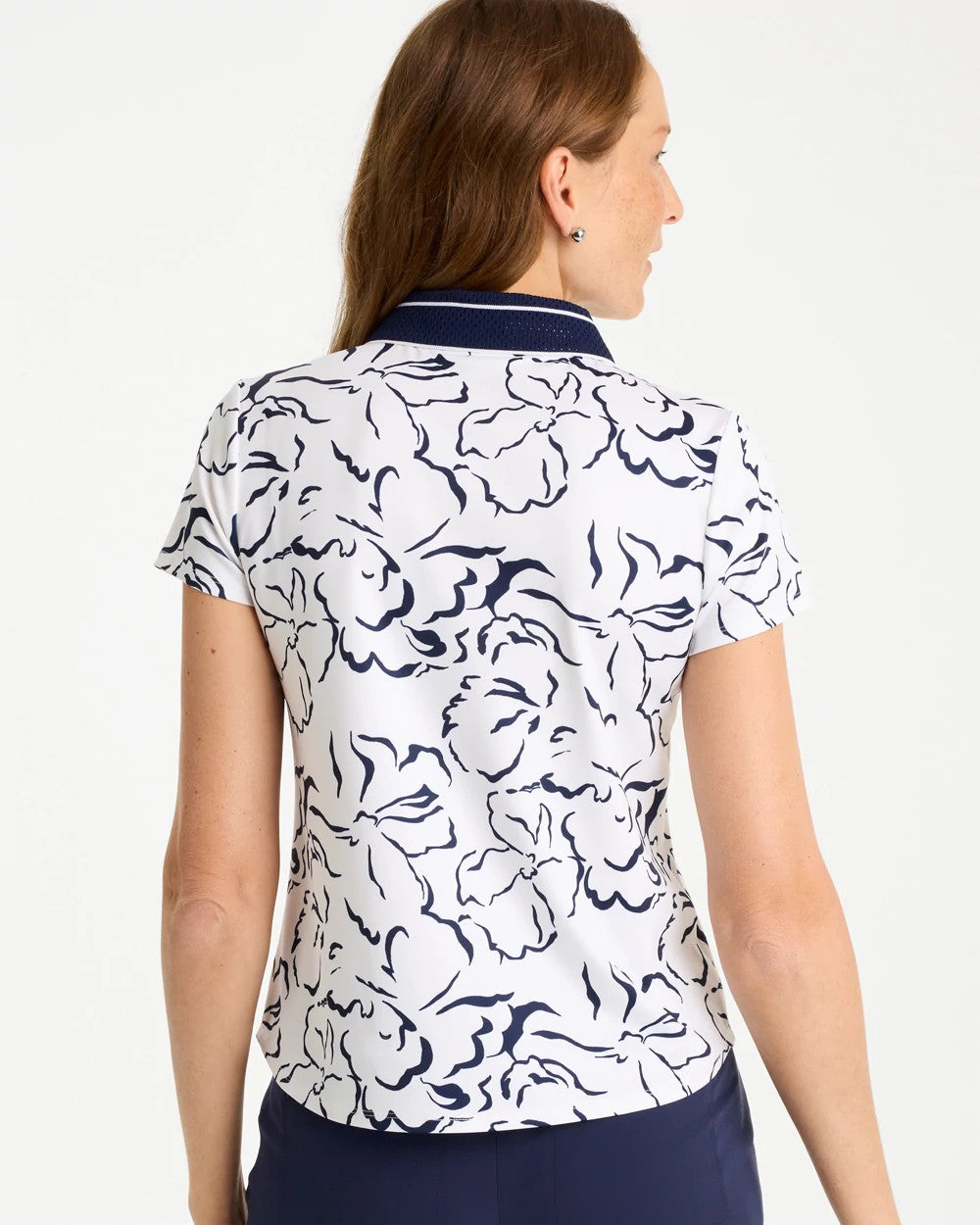 Chico's Zenergy® UPF Mesh Collar Polo Top