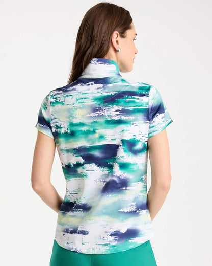 Chico's Zenergy® UPF Watercolor Half Zip Polo