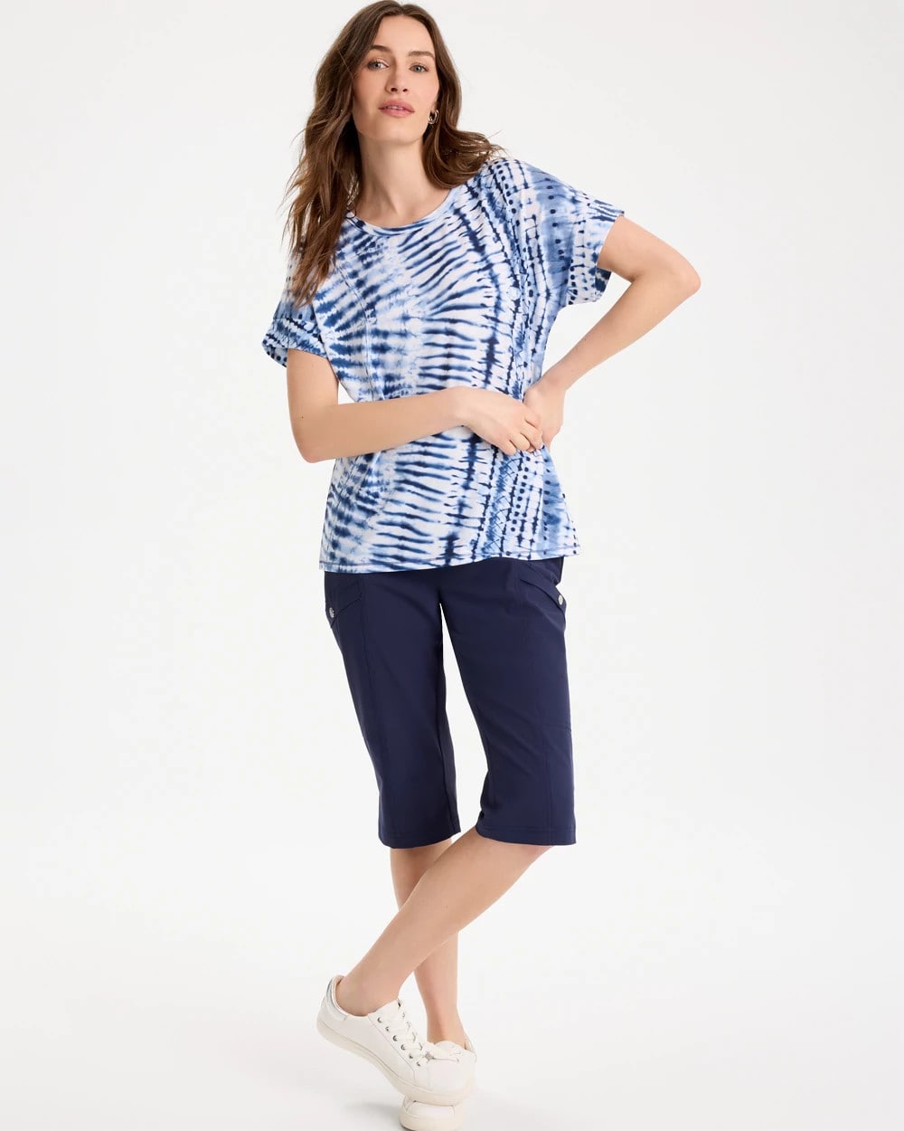 Chico's Zenergy® Tie-Dye Drop Shoulder Tee