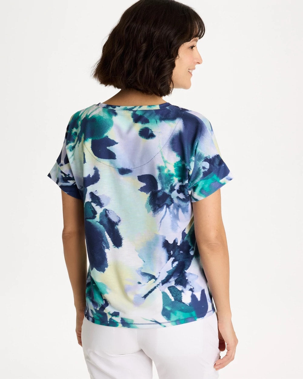 Chico's Zenergy® Floral Drop Shoulder Tee