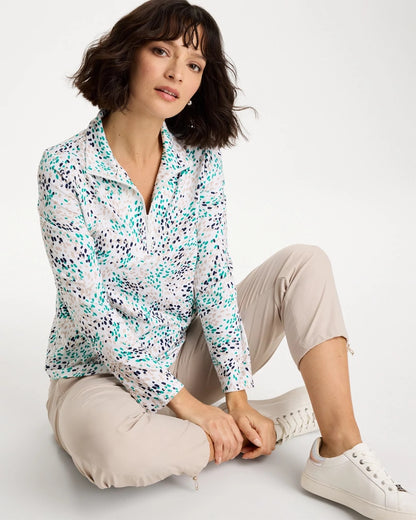 Chico's Zenergy® UPF Dots Pullover Half Zip Top