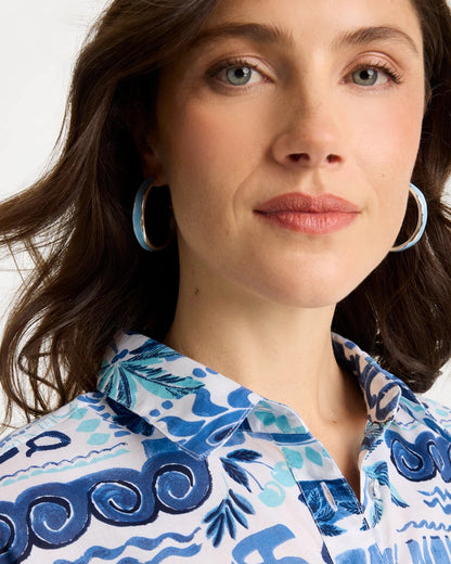 Chico's Sea Glass Inspired Hoop Earrings