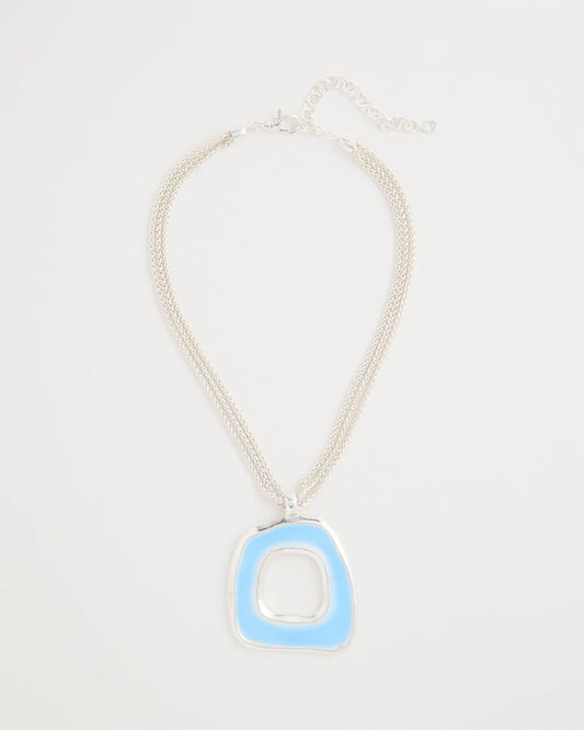 Chico's Sea Glass Inspired Pendant Necklace