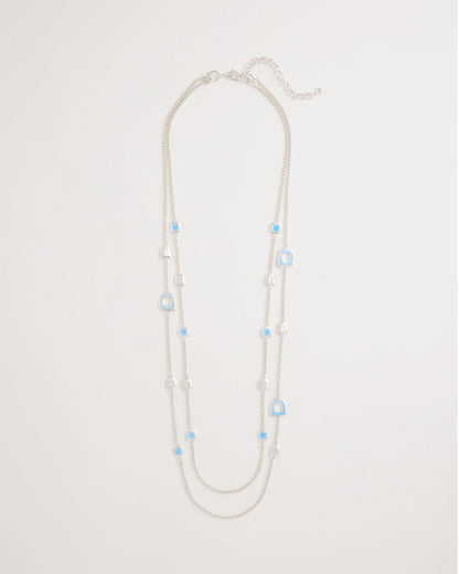 Chico's Sea Glass Inspired Charm Necklace