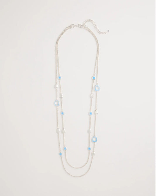 Chico's Sea Glass Inspired Charm Necklace
