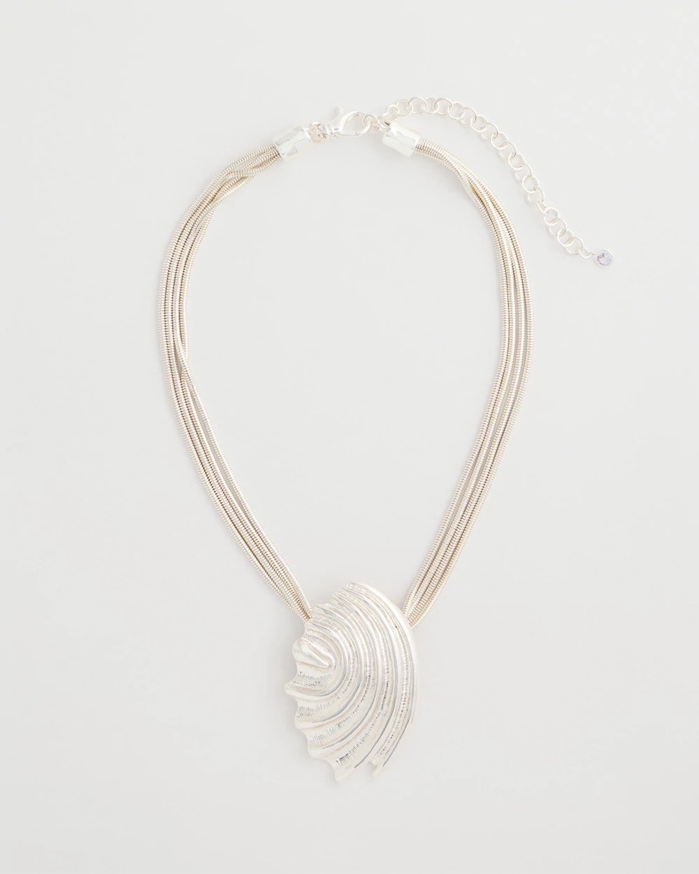 Chico's Silvertone Shell Pendant